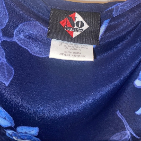 Vintage No Boundaries Blue Floral Rose Maxi Dress - Picture 10 of 10